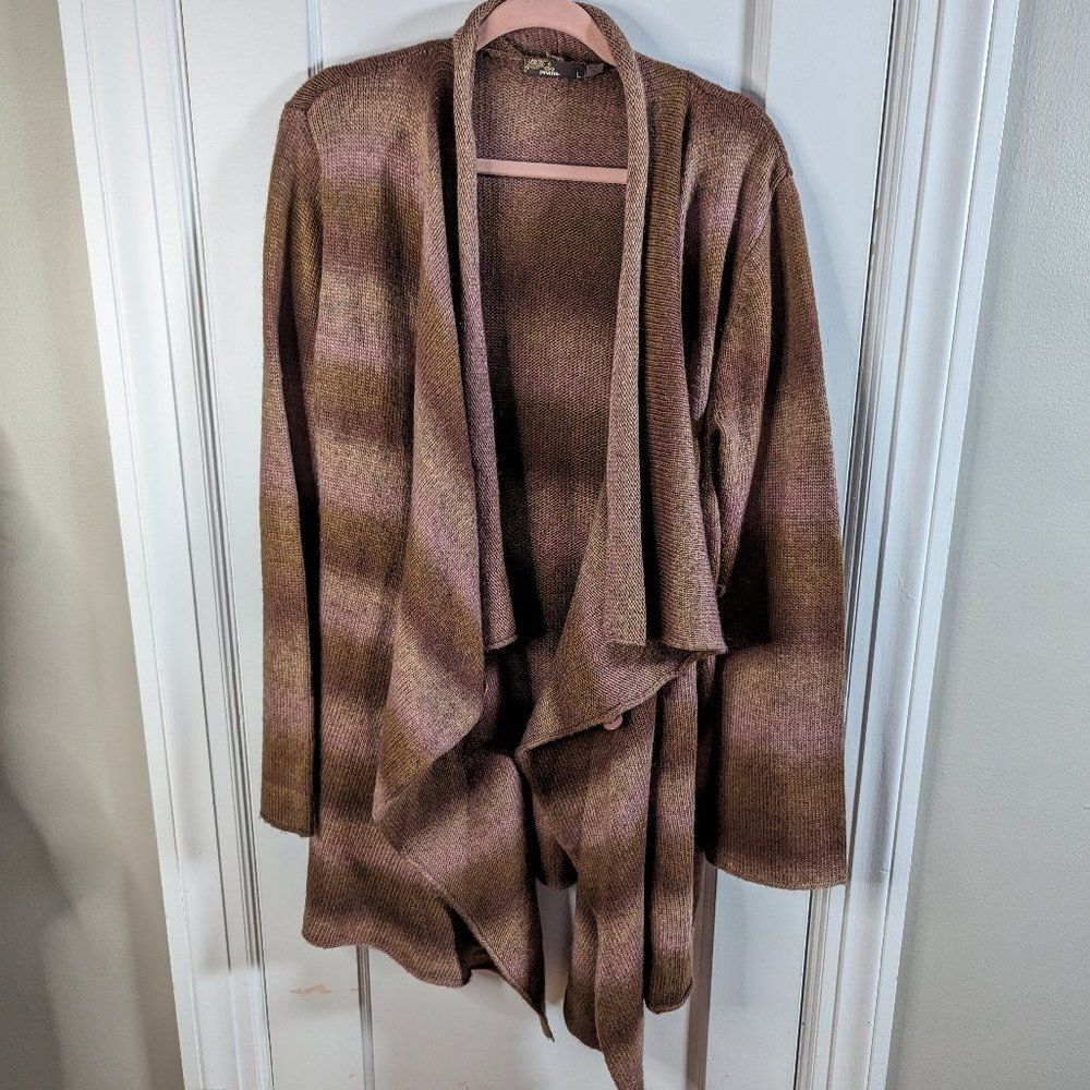 Prana | Wrap Double Button Stripe Cardigan Size Large